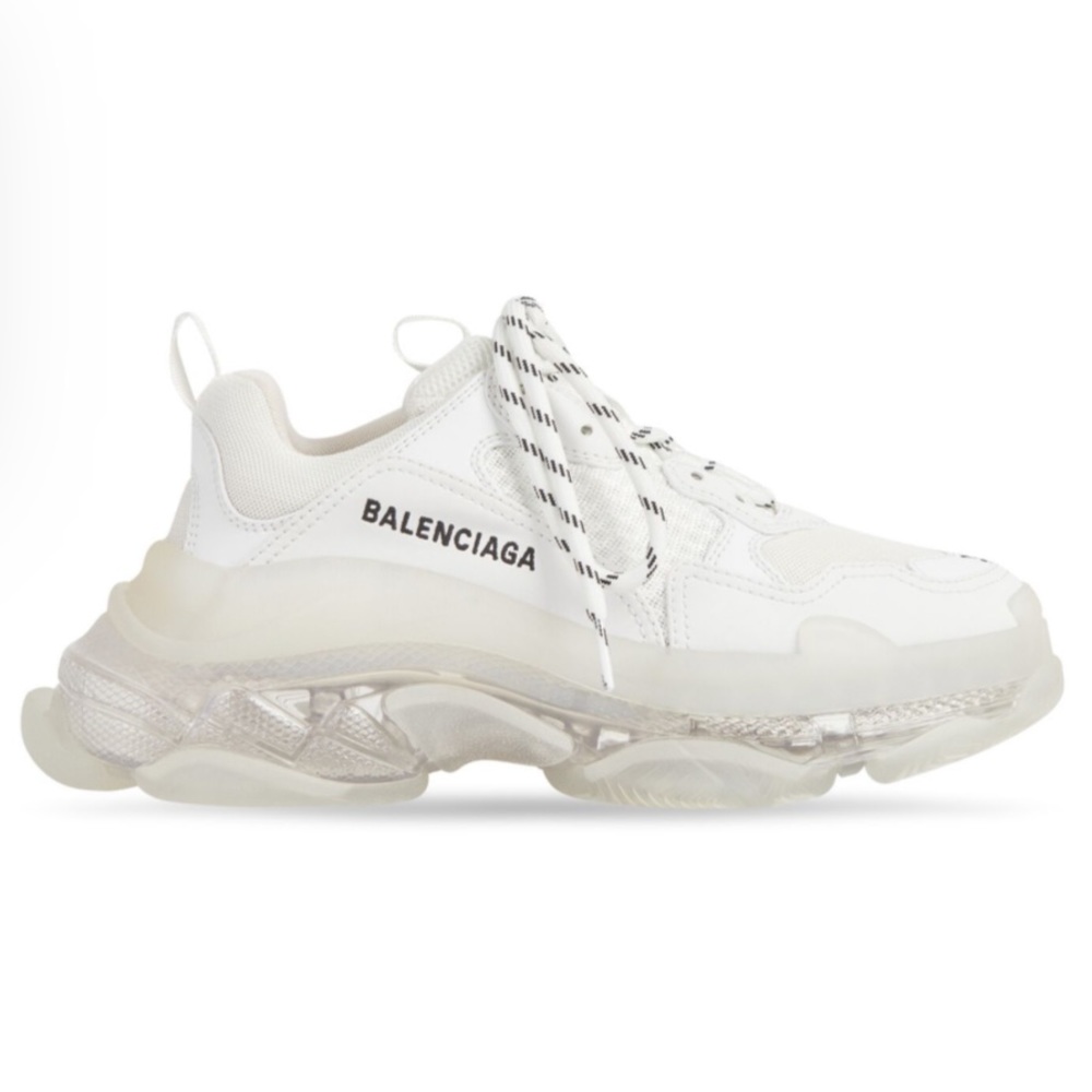 Balenciaga Authentic WOMEN'S TRIPLE S SNEAKER CLEAR SOLE IN WHITE